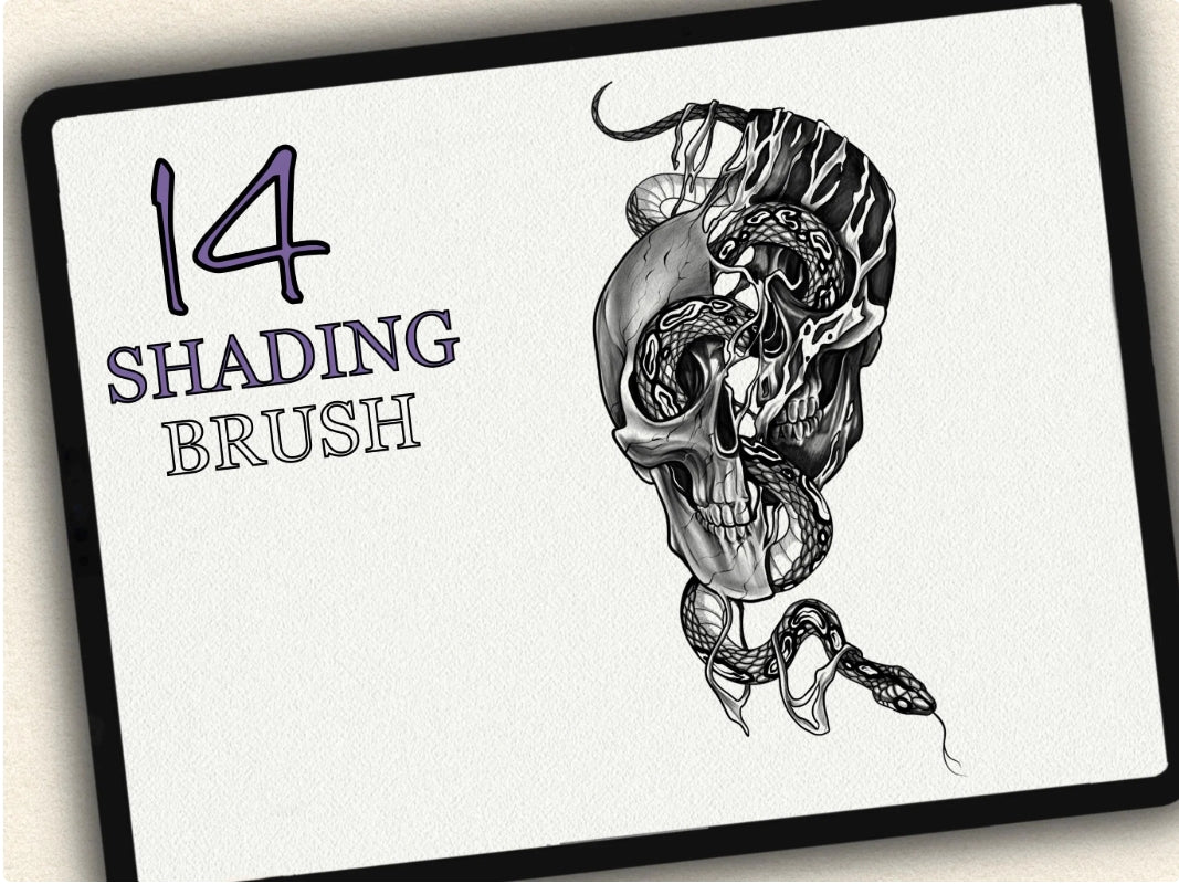 14 Tattoo Shading Brushes for Procreate | Collection 2022