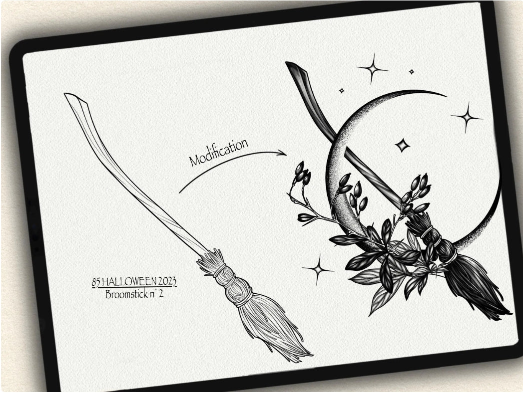85 Halloween Tattoo Brushes – Stamp Set for Procreate, Photoshop & CSP | Collection 2023