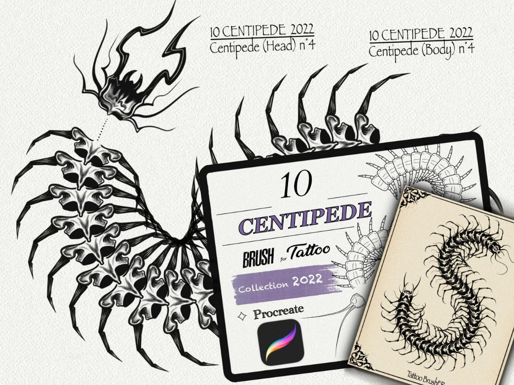 1057 Tattoo Brushes – Stamp Set for Procreate | Collection 2022