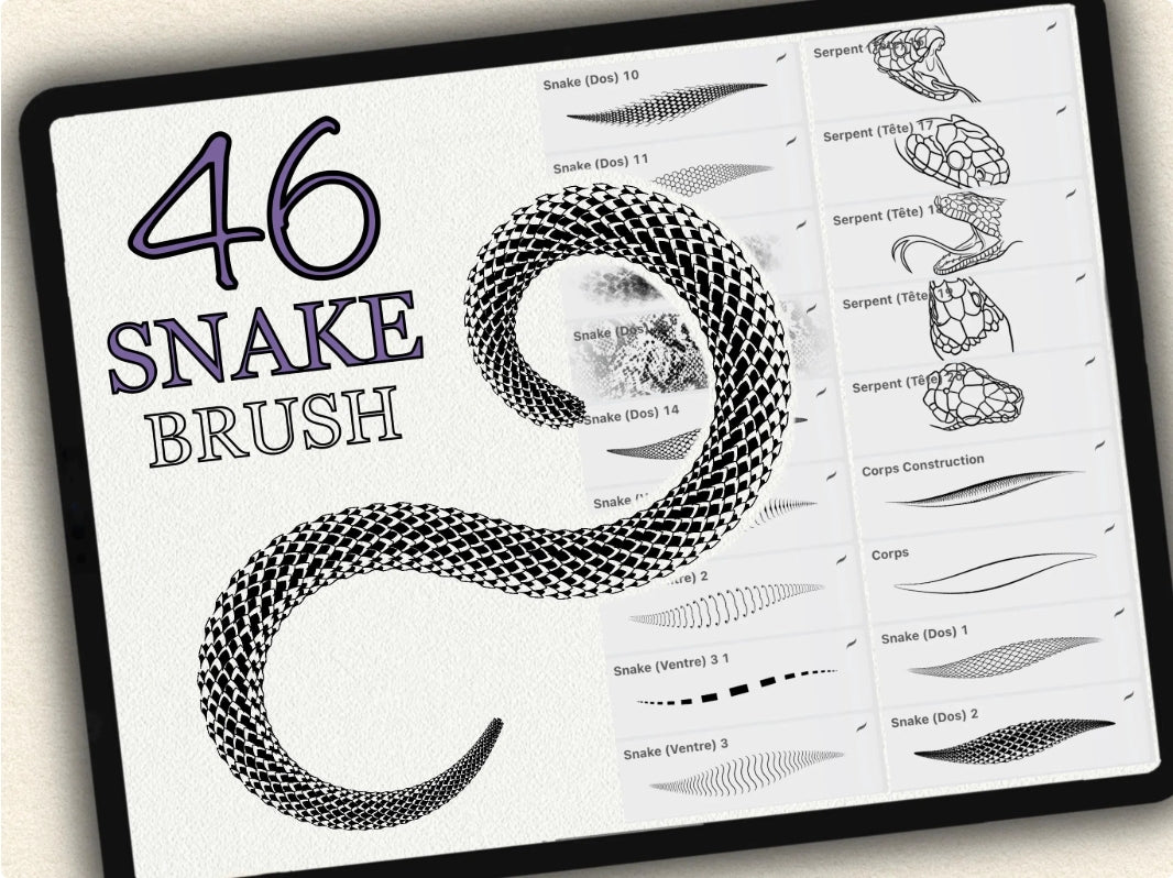 46 Snake Tattoo Brushes for Procreate | Collection 2022