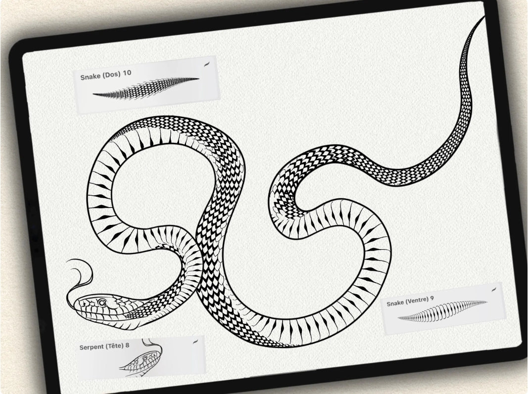 46 Snake Tattoo Brushes for Procreate | Collection 2022