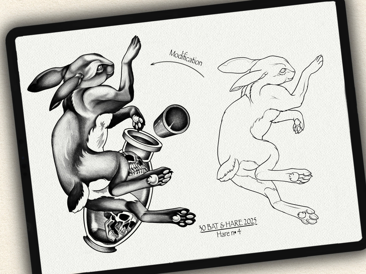 30 Bat & Hare Theme Tattoo Brushes – Stamp Set for Procreate, Photoshop & CSP | Collection 2025
