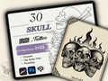 30 Skull Tattoo Stamps |2022 Collection