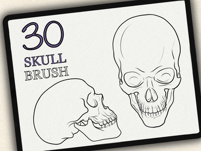 30 Skull Tattoo Brushes – Stamp Set for Procreate, Photoshop & CSP | Collection 2022