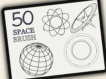 50 Space Tattoo Brushes – Stamp Set for Procreate, Photoshop & CSP | Collection 2022