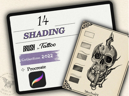 14 Tattoo Shading Brushes for Procreate | Collection 2022