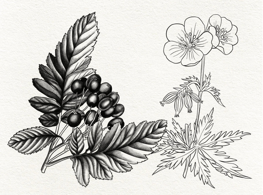 40 Botanical Tattoo Brushes – Stamp Set for Procreate, Photoshop & CSP | Collection 2022