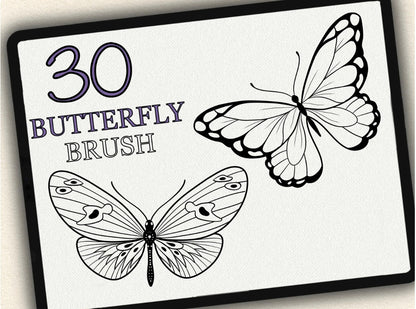 30 Butterfly Tattoo Brushes – Stamp Set for Procreate, Photoshop & CSP | Collection 2022