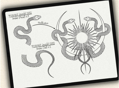 35 Snake (puzzle) Tattoo Brushes – Stamp Set for Procreate, Photoshop & CSP | Collection 2022
