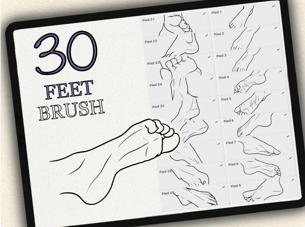 30 Feet Tattoo Brushes – Stamp Set for Procreate, Photoshop & CSP | Collection 2022