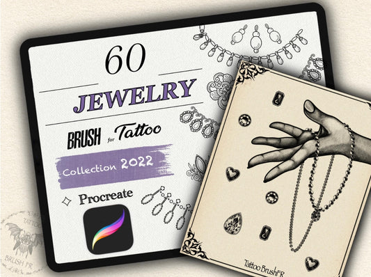 60 Jewerly Tattoo Brushes for Procreate | Collection 2022