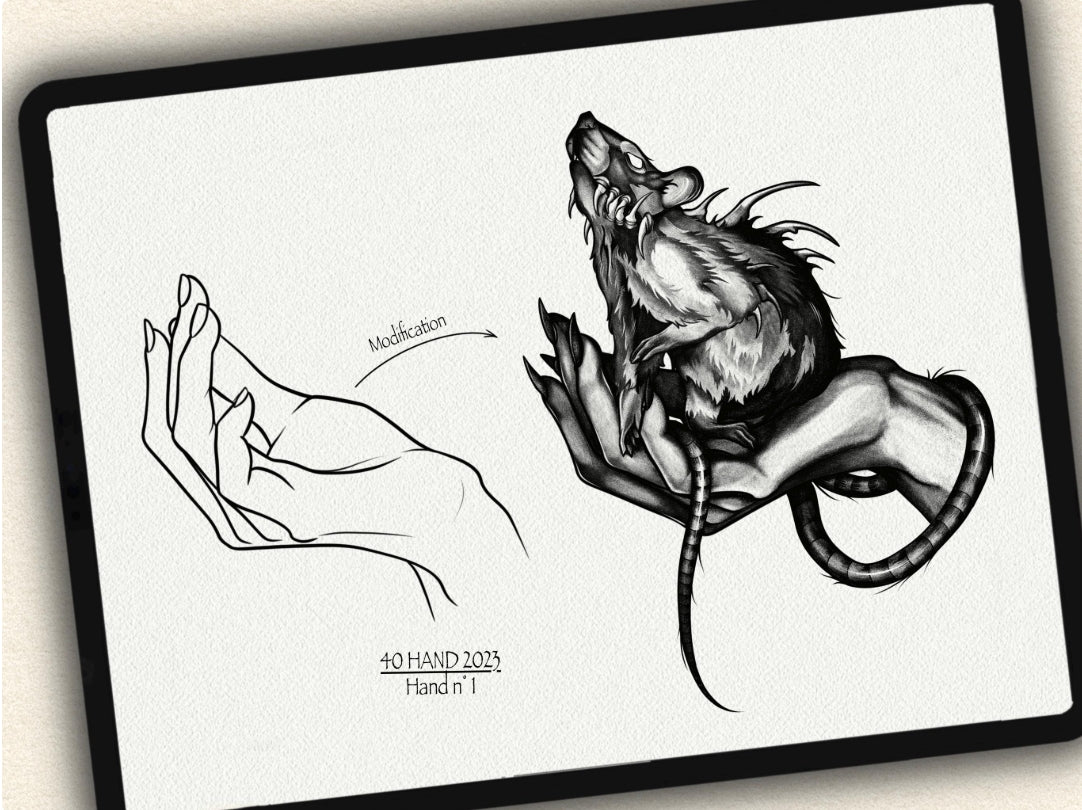 40 Hand Tattoo Brushes – Stamp Set for Procreate, Photoshop & CSP | Collection 2023