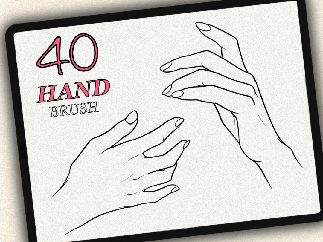 40 Hand Tattoo Brushes – Stamp Set for Procreate, Photoshop & CSP | Collection 2023