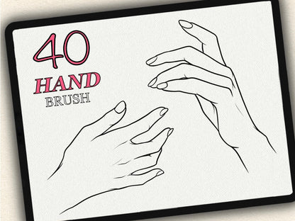 40 Hand Tattoo Brushes – Stamp Set for Procreate, Photoshop & CSP | Collection 2023