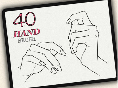 40 Hand Tattoo Brushes – Stamp Set for Procreate, Photoshop & CSP | Collection 2023