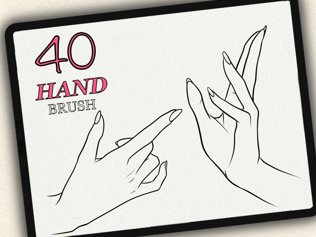 40 Hand Tattoo Brushes – Stamp Set for Procreate, Photoshop & CSP | Collection 2023