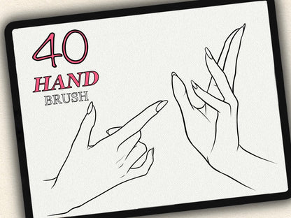 40 Hand Tattoo Brushes – Stamp Set for Procreate, Photoshop & CSP | Collection 2023
