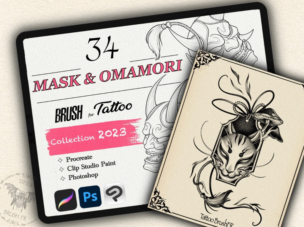 34 Mask & Omamori Tattoo Stamps |2023 Collection