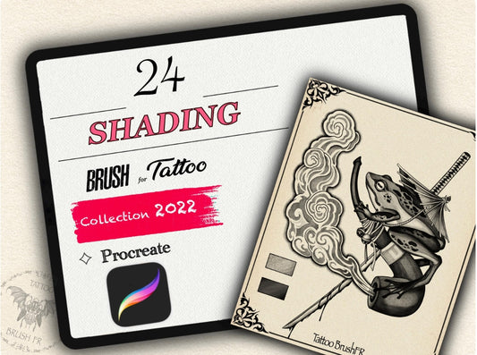 24 Tattoo Shading Brushes for Procreate | Collection 2023