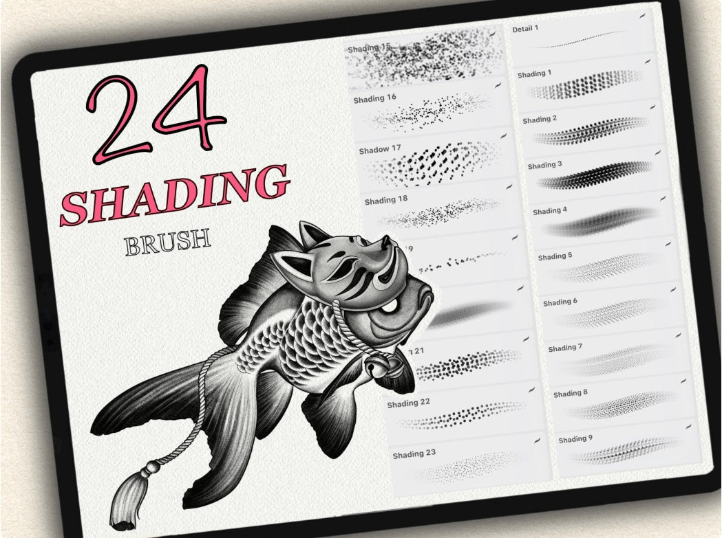 24 Tattoo Shading Brushes for Procreate | Collection 2023