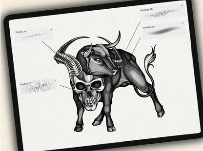 24 Tattoo Shading Brushes for Procreate | Collection 2023