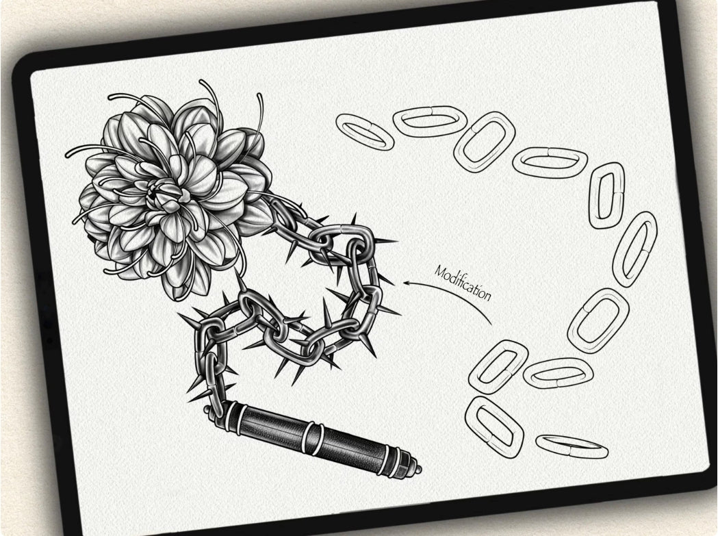 41 Chain & Thorn Tattoo Brushes – Stamp Set for Procreate, Photoshop & CSP | Collection 2023