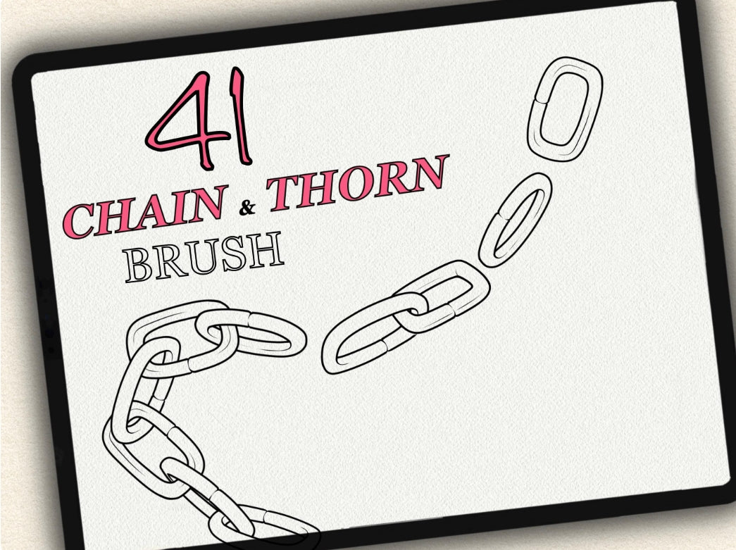 41 Chain & Thorn Tattoo Brushes – Stamp Set for Procreate, Photoshop & CSP | Collection 2023