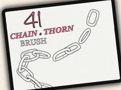 41 Chain & Thorn Tattoo Brushes – Stamp Set for Procreate, Photoshop & CSP | Collection 2023