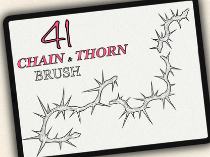 41 Chain & Thorn Tattoo Brushes – Stamp Set for Procreate, Photoshop & CSP | Collection 2023