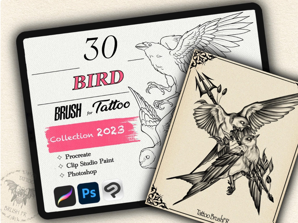 30 Bird Tattoo Stamps |2023 Collection