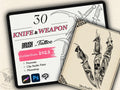 30 Knife & Weapon Tattoo Stamps |2023 Collection