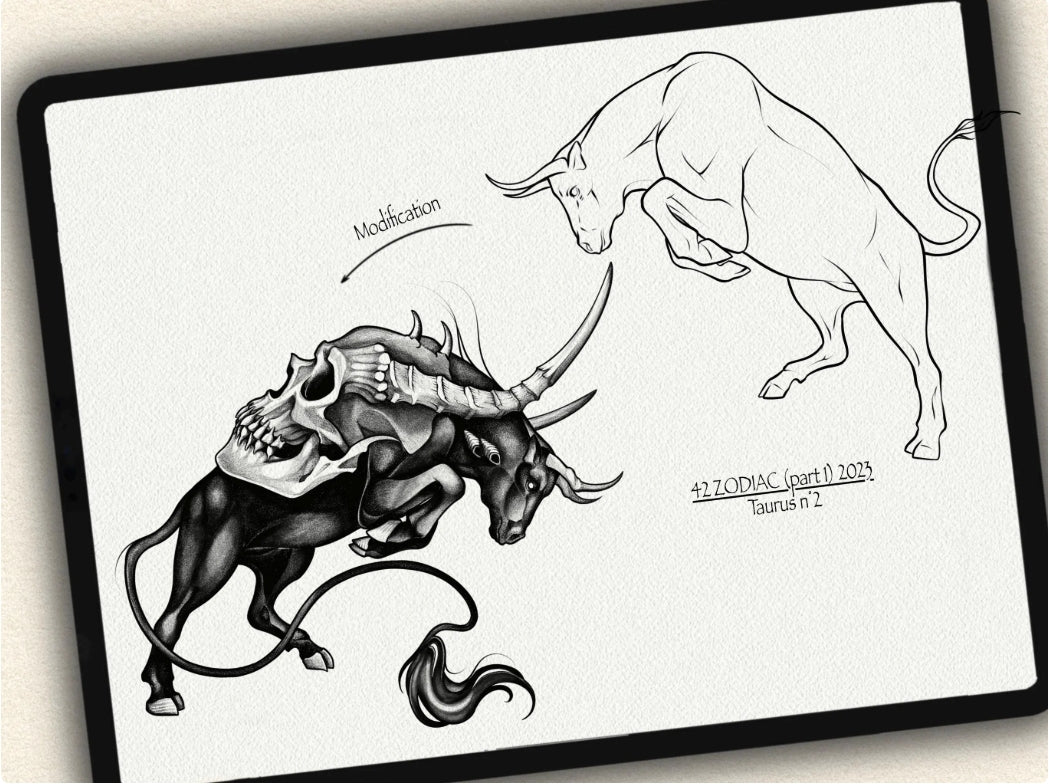 42 Zodiac Tattoo Brushes – Stamp Set  – Part 1 –  for Procreate, Photoshop & CSP | Collection 2023