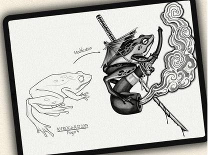 30 Frog & Rat Tattoo Brushes – Stamp Set for Procreate, Photoshop & CSP | Collection 2023