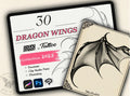 30 Dragons Wings Tattoo Stamps |2023 Collection