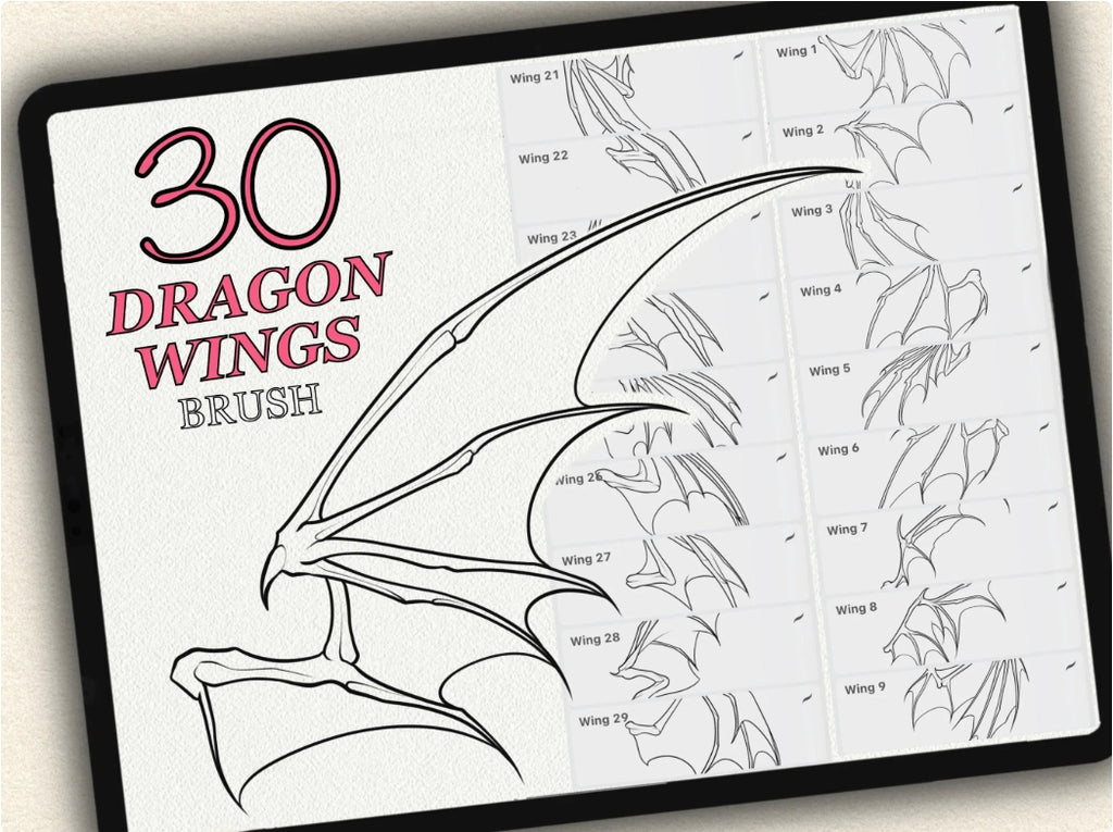 30 Dragons Wings Tattoo Stamps |2023 Collection