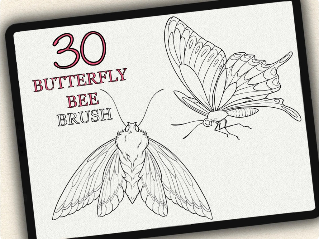 30 Butterfly & Bee Tattoo Stamps |2023 Collection