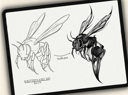 30 Butterfly & Bee Tattoo Brushes – Stamp Set for Procreate, Photoshop & CSP | Collection 2023