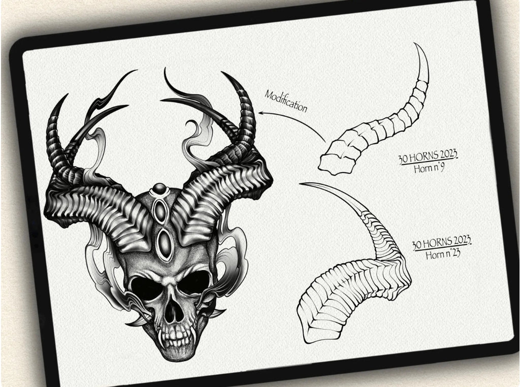 30 Horns Tattoo Stamps |2023 Collection