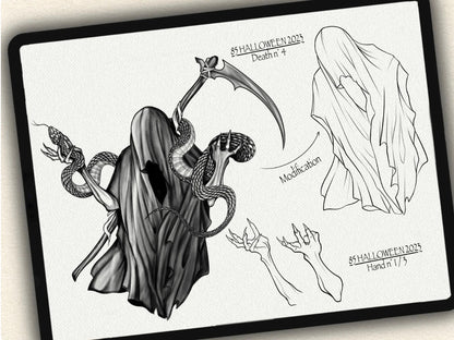 85 Halloween Tattoo Brushes – Stamp Set for Procreate, Photoshop & CSP | Collection 2023