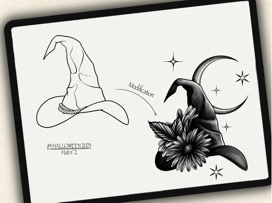 85 Halloween Tattoo Brushes – Stamp Set for Procreate, Photoshop & CSP | Collection 2023