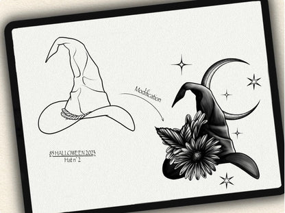 85 Halloween Tattoo Brushes – Stamp Set for Procreate, Photoshop & CSP | Collection 2023