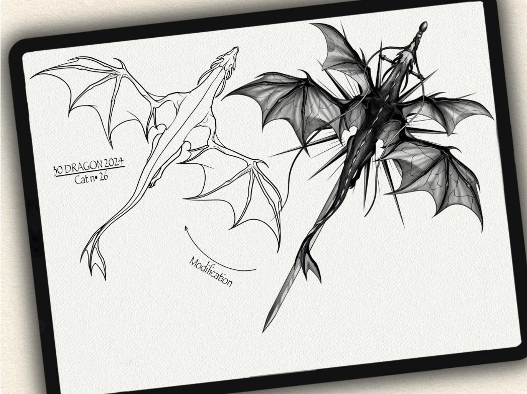 30 Dragon Tattoo Brushes – Stamp Set for Procreate, Photoshop & CSP | Collection 2024