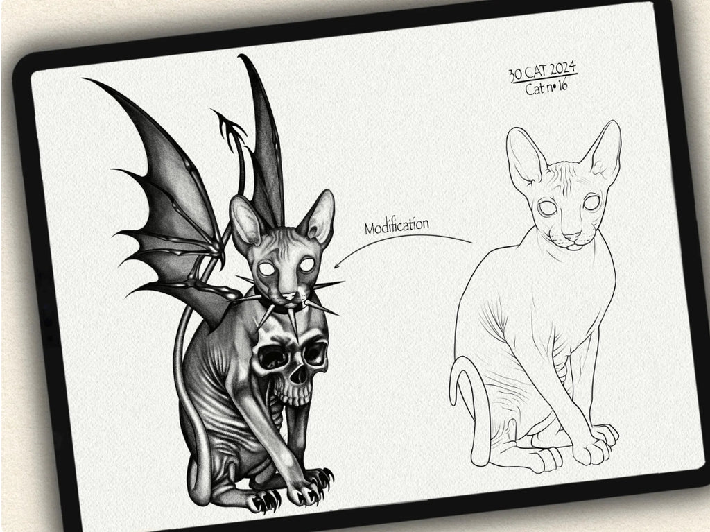 30 Cat Tattoo Stamps |2024 Collection