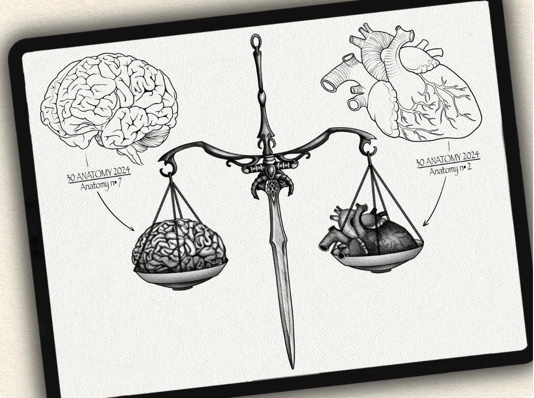30 Anatomy Tattoo Brushes – Stamp Set for Procreate, Photoshop & CSP | Collection 2024