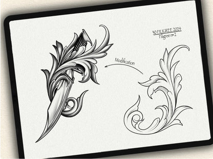 30 Filigree Tattoo Brushes – Stamp Set for Procreate, Photoshop & CSP | Collection 2024