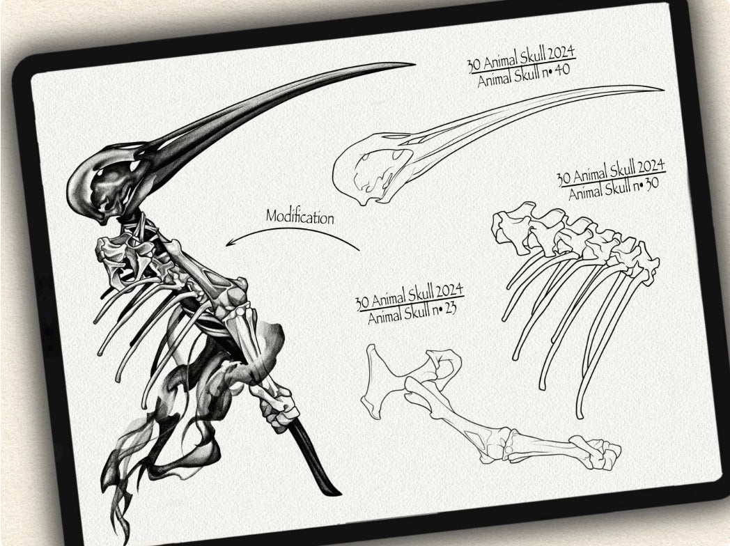 40 Animal Skull Tattoo Stamps |2024 Collection