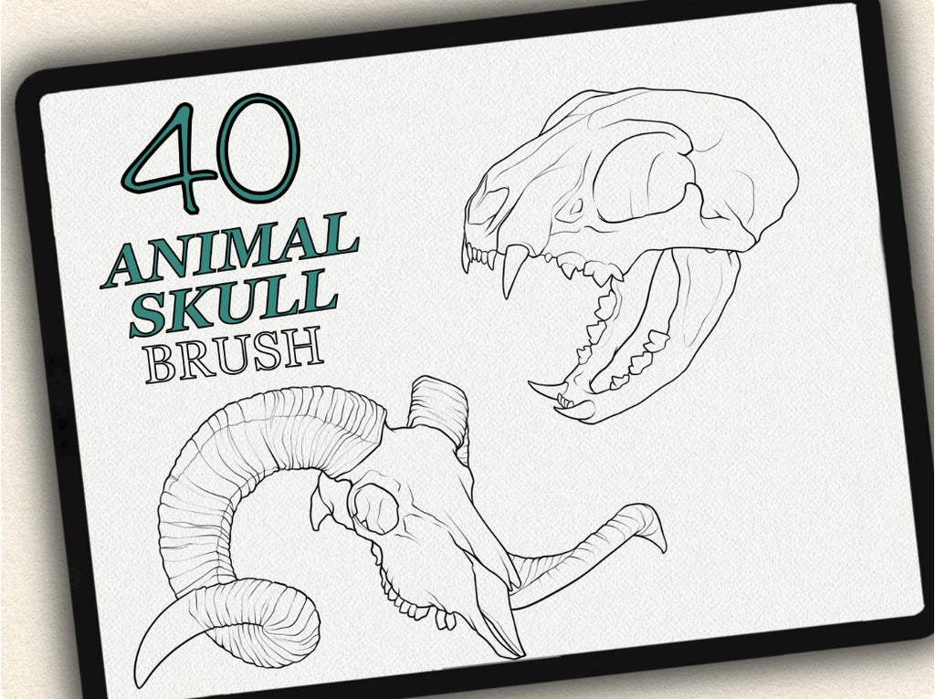 40 Animal Skull Tattoo Stamps |2024 Collection