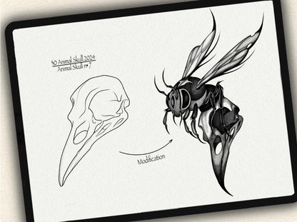 40 Animal Skull Tattoo Brushes – Stamp Set for Procreate, Photoshop & CSP | Collection 2024