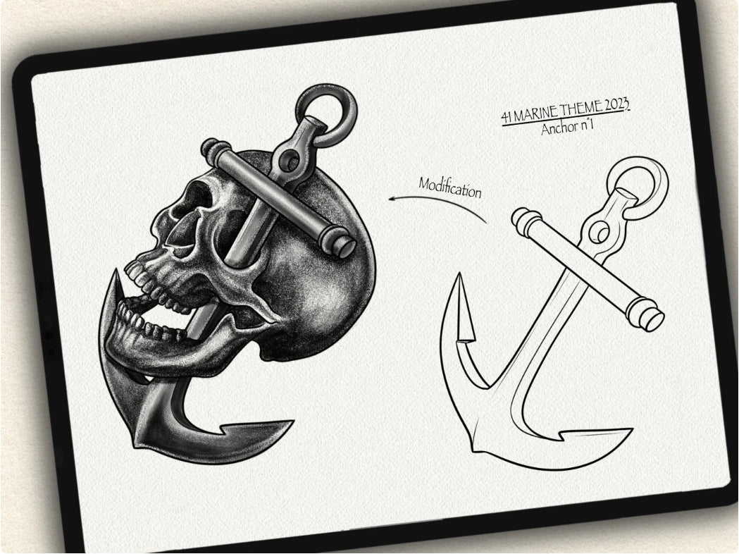41 Marine Tattoo Brushes – Stamp Set for Procreate, Photoshop & CSP | Collection 2023