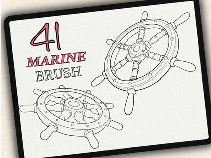 41 Marine Tattoo Brushes – Stamp Set for Procreate, Photoshop & CSP | Collection 2023
